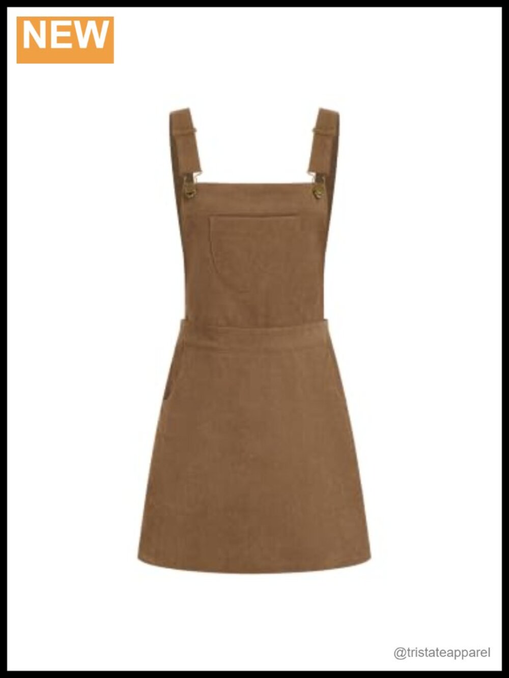 CIDER Corduroy Floral Overall Mini Dress with Pockets Adjustable Straps